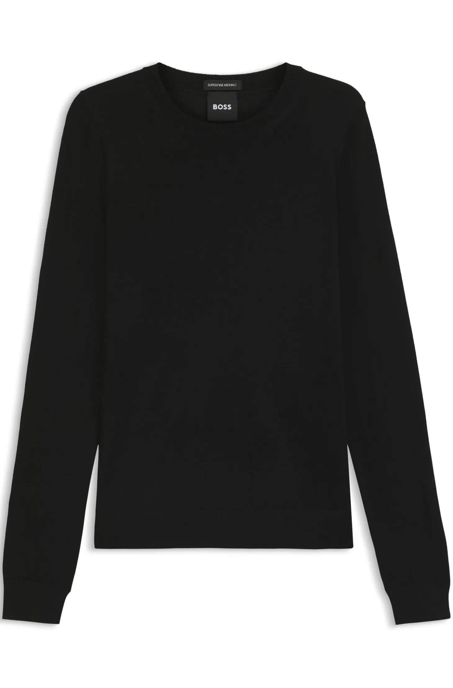 Slim-Fit Pullover aus Merinowolle mit Rundhalsausschnitt