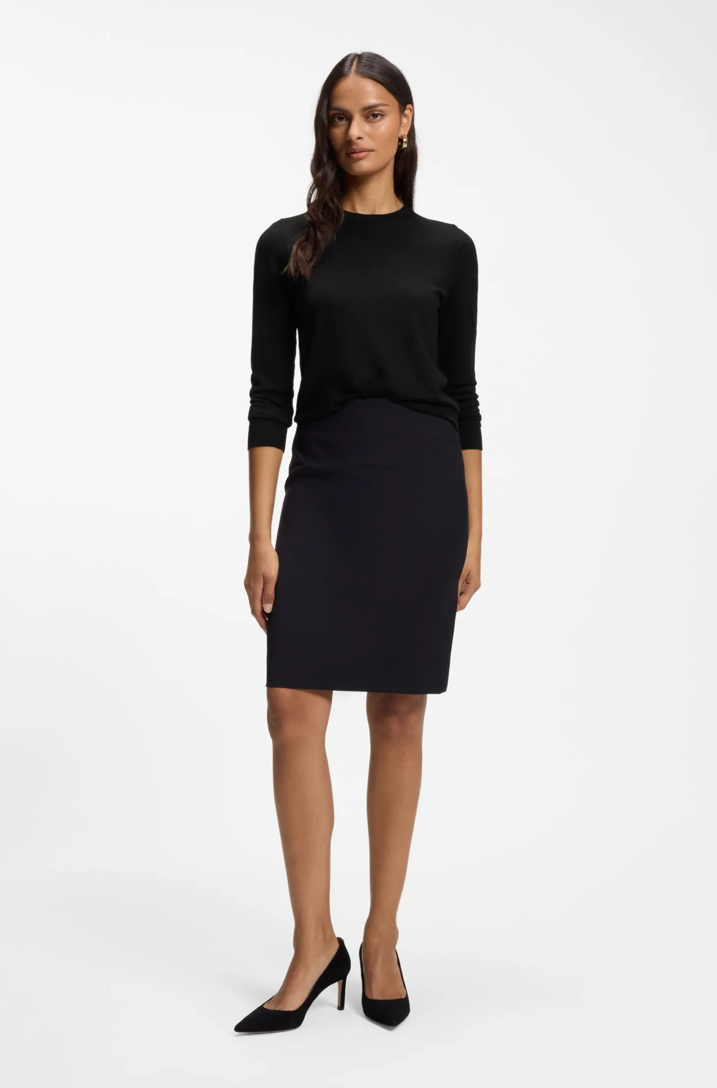 Slim-Fit Pullover aus Merinowolle mit Rundhalsausschnitt