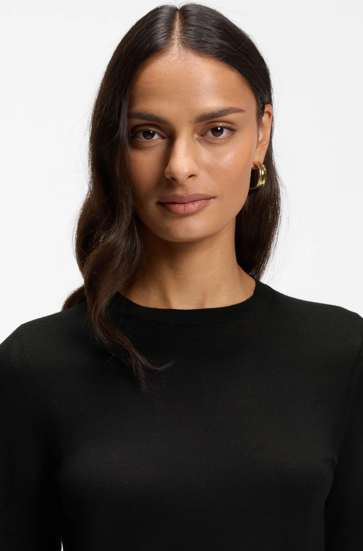 Slim-Fit Pullover aus Merinowolle mit Rundhalsausschnitt
