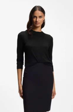 Slim-Fit Pullover aus Merinowolle mit Rundhalsausschnitt
