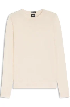 Slim-Fit Pullover aus Merinowolle mit Rundhalsausschnitt