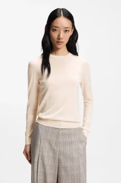 Slim-Fit Pullover aus Merinowolle mit Rundhalsausschnitt
