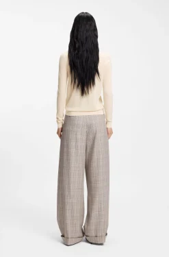 Slim-Fit Pullover aus Merinowolle mit Rundhalsausschnitt