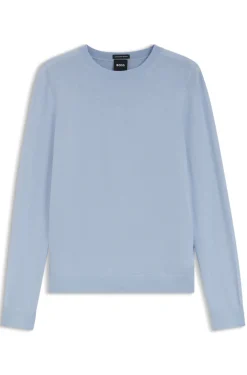Slim-Fit Pullover aus Merinowolle mit Rundhalsausschnitt