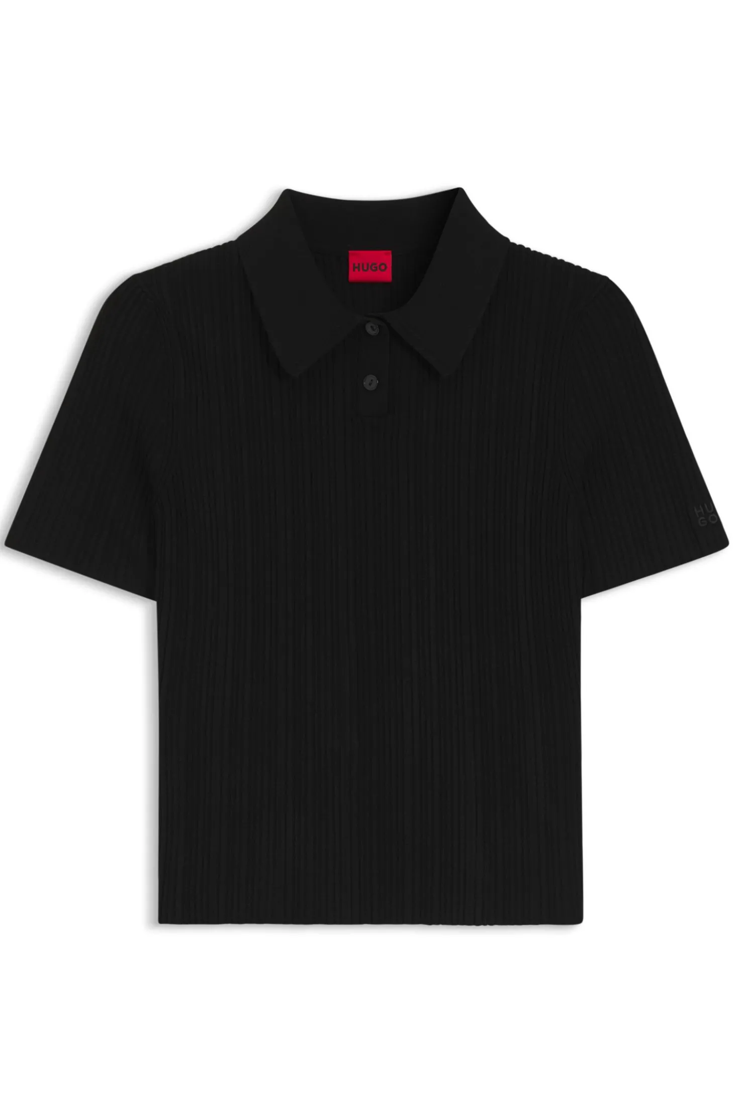 Slim-Fit Pullover mit Polokragen und Rippstruktur