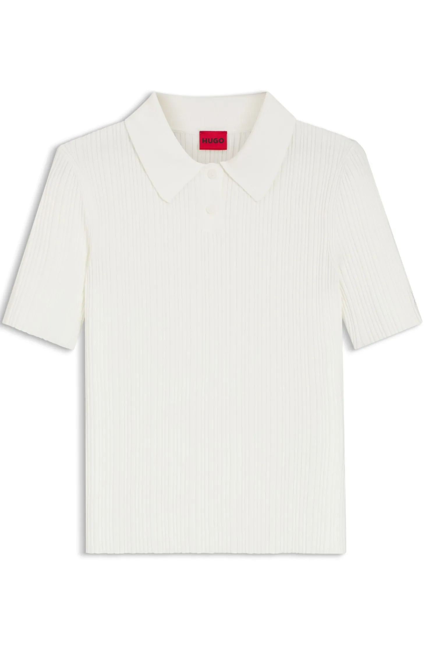 Slim-Fit Pullover mit Polokragen und Rippstruktur
