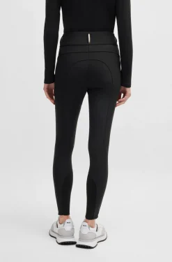 Slim-Fit Reithose mit hohem Bund und Kniebesatz