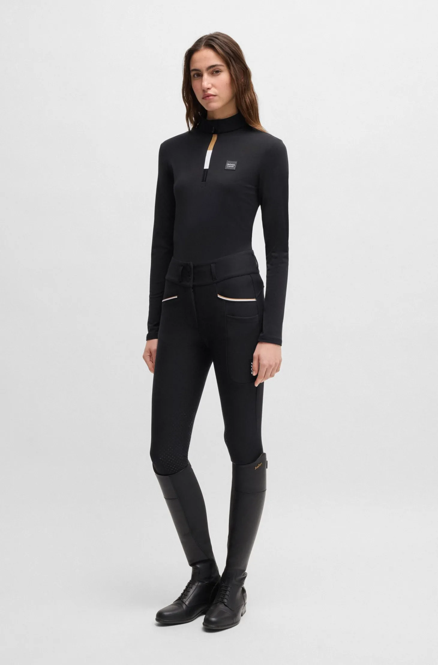 Slim-Fit Reitsport-Trainingsshirt aus Super-Stretch-Gewebe