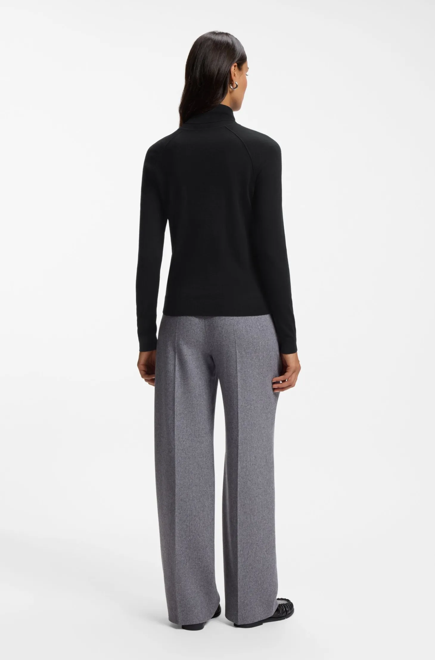 Slim-Fit Rollkragenpullover aus extrafeiner Merinowolle