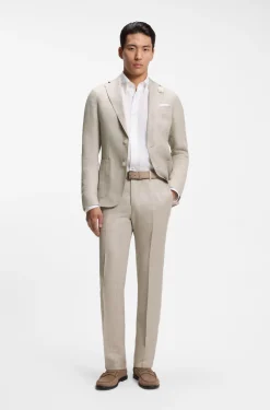 Slim-Fit Sakko aus fein gemustertem Leinen-Mix