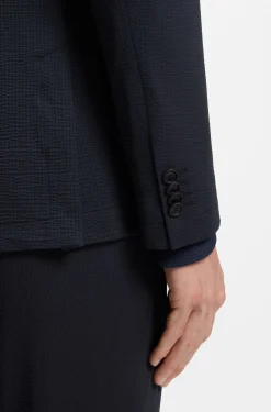 Slim-Fit Sakko aus funktionalem Stretch-Seersucker