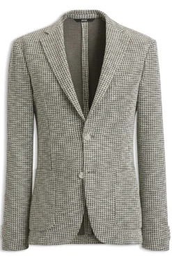 Slim-Fit Sakko aus gemustertem Baumwoll-Mix