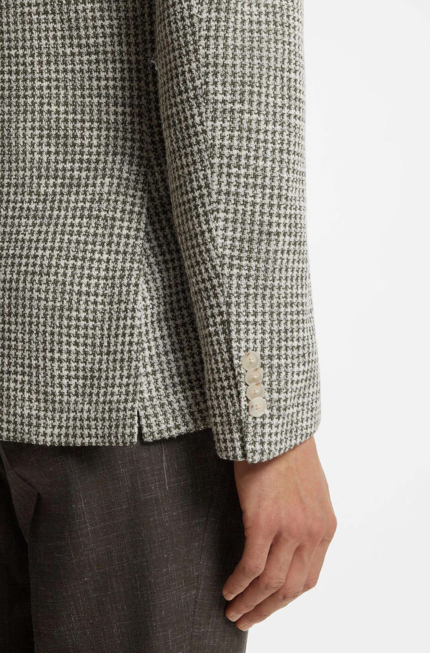 Slim-Fit Sakko aus gemustertem Baumwoll-Mix