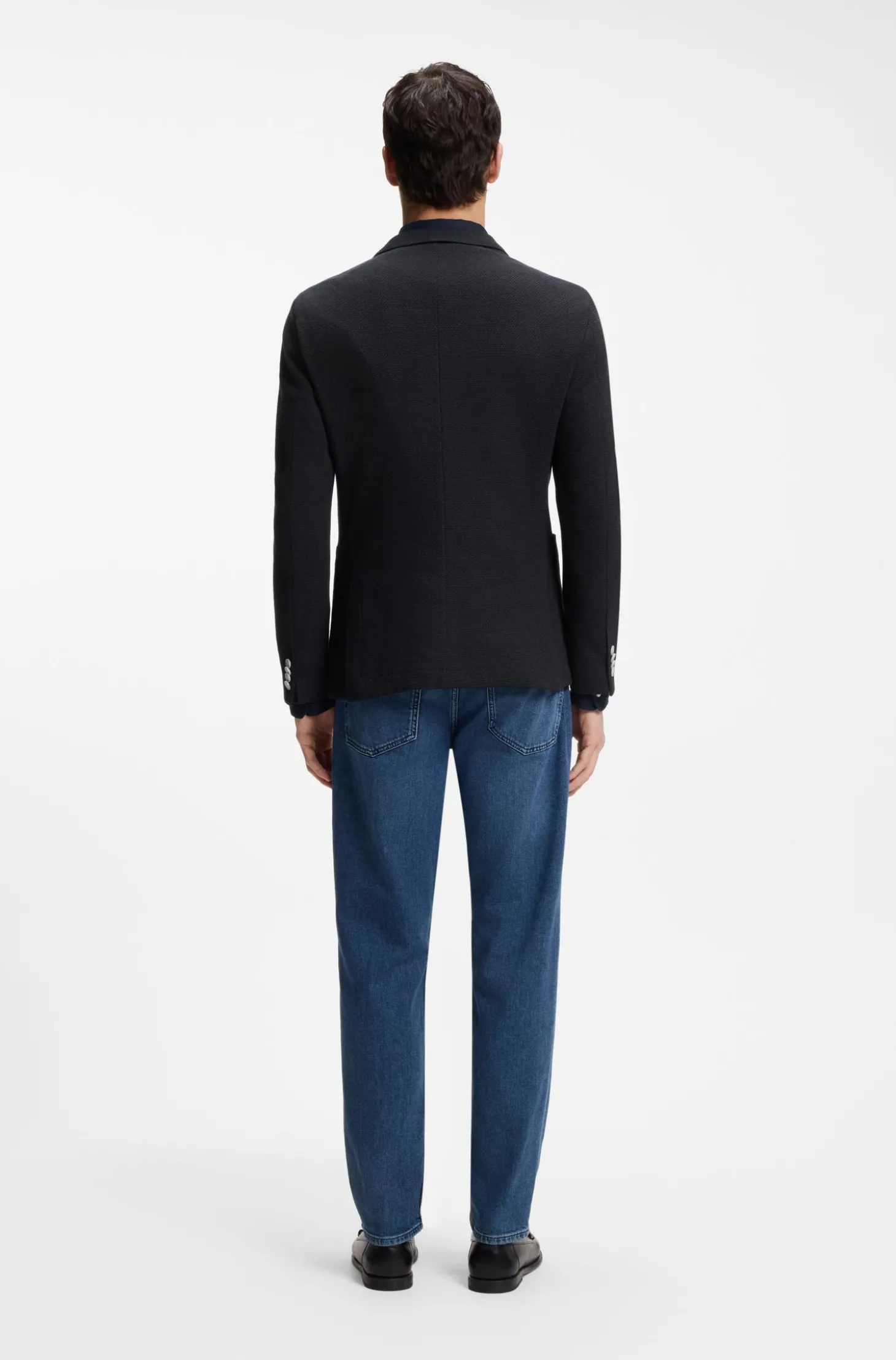 Slim-Fit Sakko aus gemustertem Baumwoll-Mix