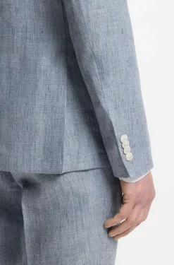 Slim-Fit Sakko aus gemustertem Leinen