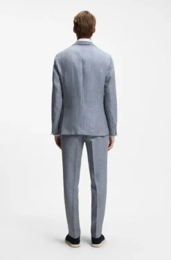 Slim-Fit Sakko aus gemustertem Leinen