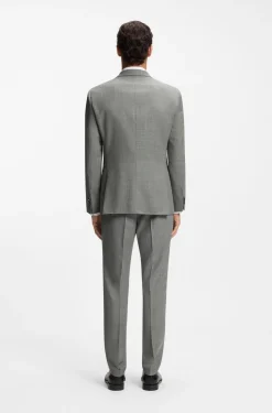 Slim-Fit Sakko aus gemusterter Stretch-Wolle