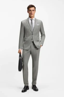 Slim-Fit Sakko aus gemusterter Stretch-Wolle