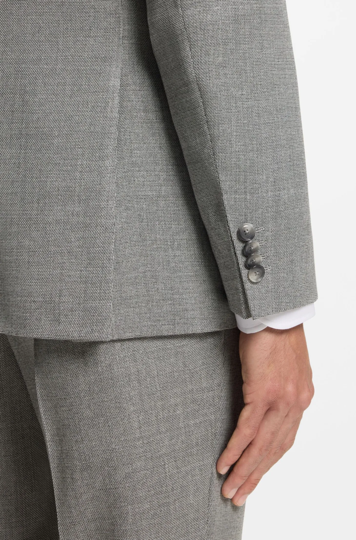 Slim-Fit Sakko aus gemusterter Stretch-Wolle