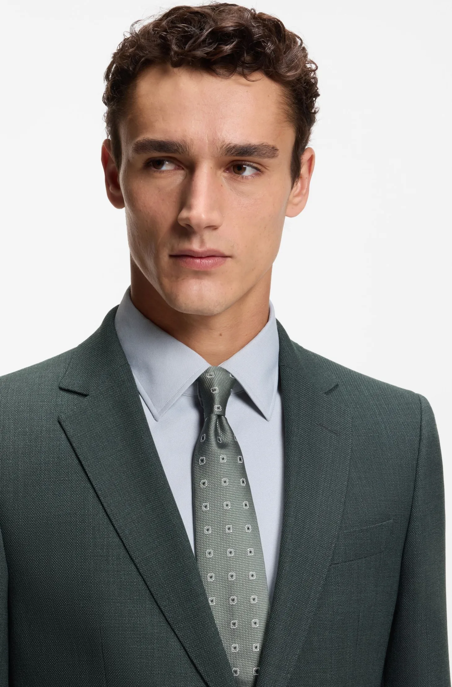Slim-Fit Sakko aus gemusterter Stretch-Wolle