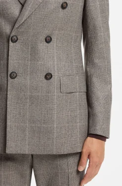 Slim-Fit Sakko aus karierter Schurwolle