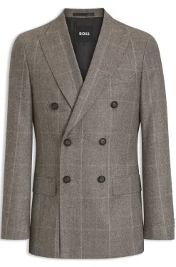 Slim-Fit Sakko aus karierter Schurwolle