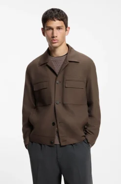 Slim-Fit Sakko aus knitterfreiem Twill