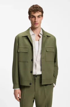 Slim-Fit Sakko aus knitterfreiem Twill