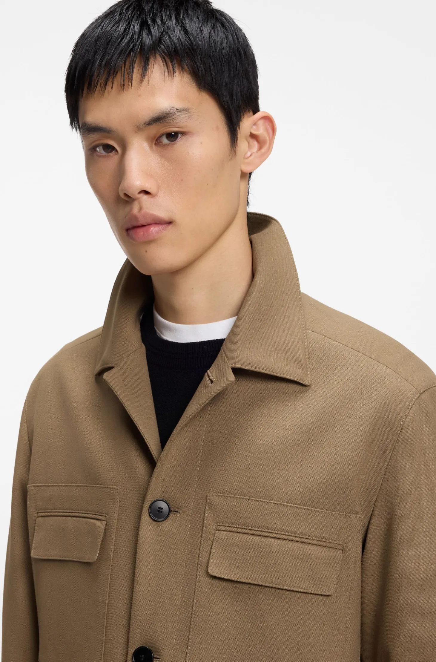 Slim-Fit Sakko aus knitterfreiem Twill
