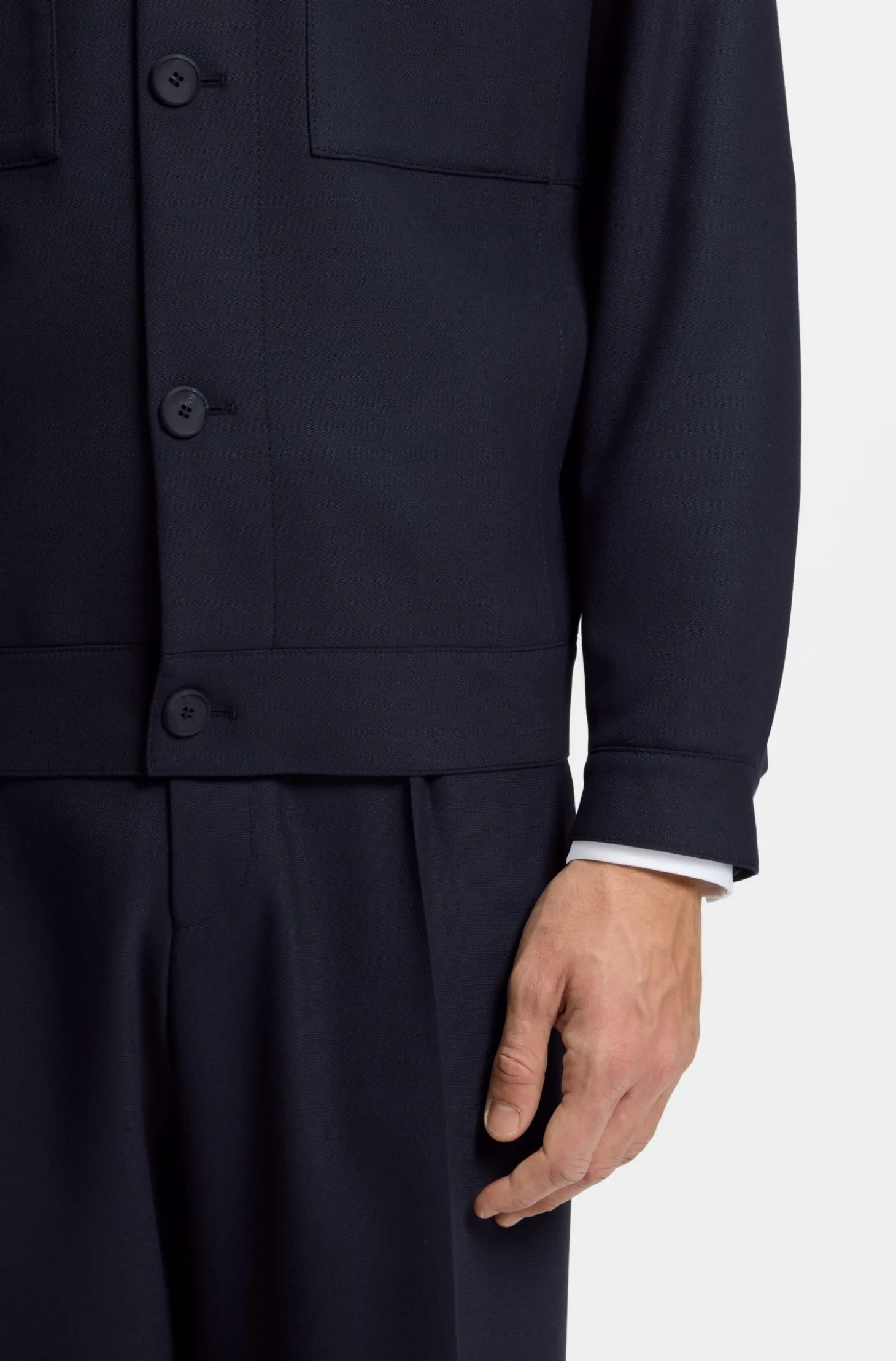 Slim-Fit Sakko aus knitterfreiem Twill