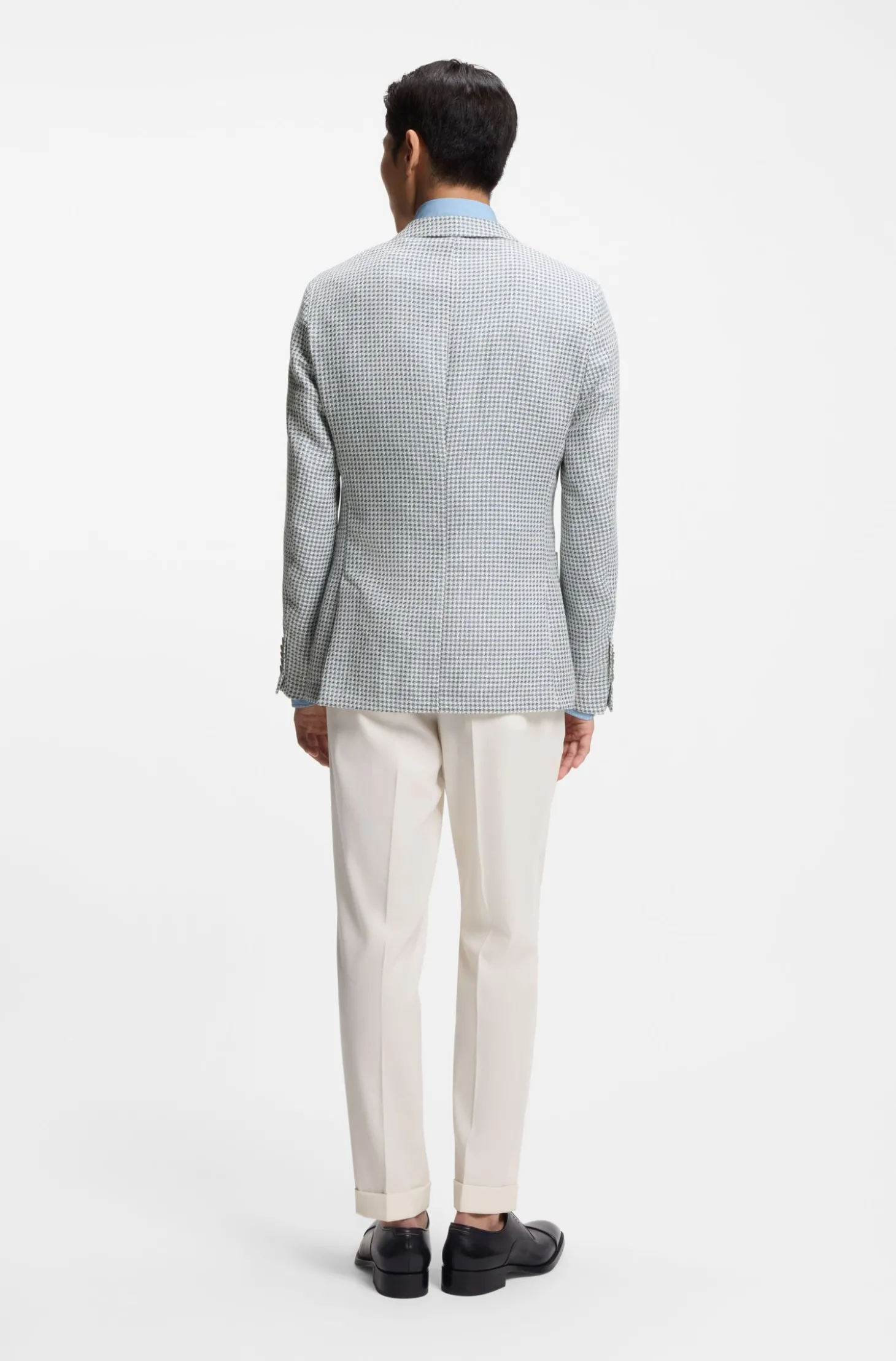 Slim-Fit Sakko aus Leinen-Mix mit Seide und Baumwolle