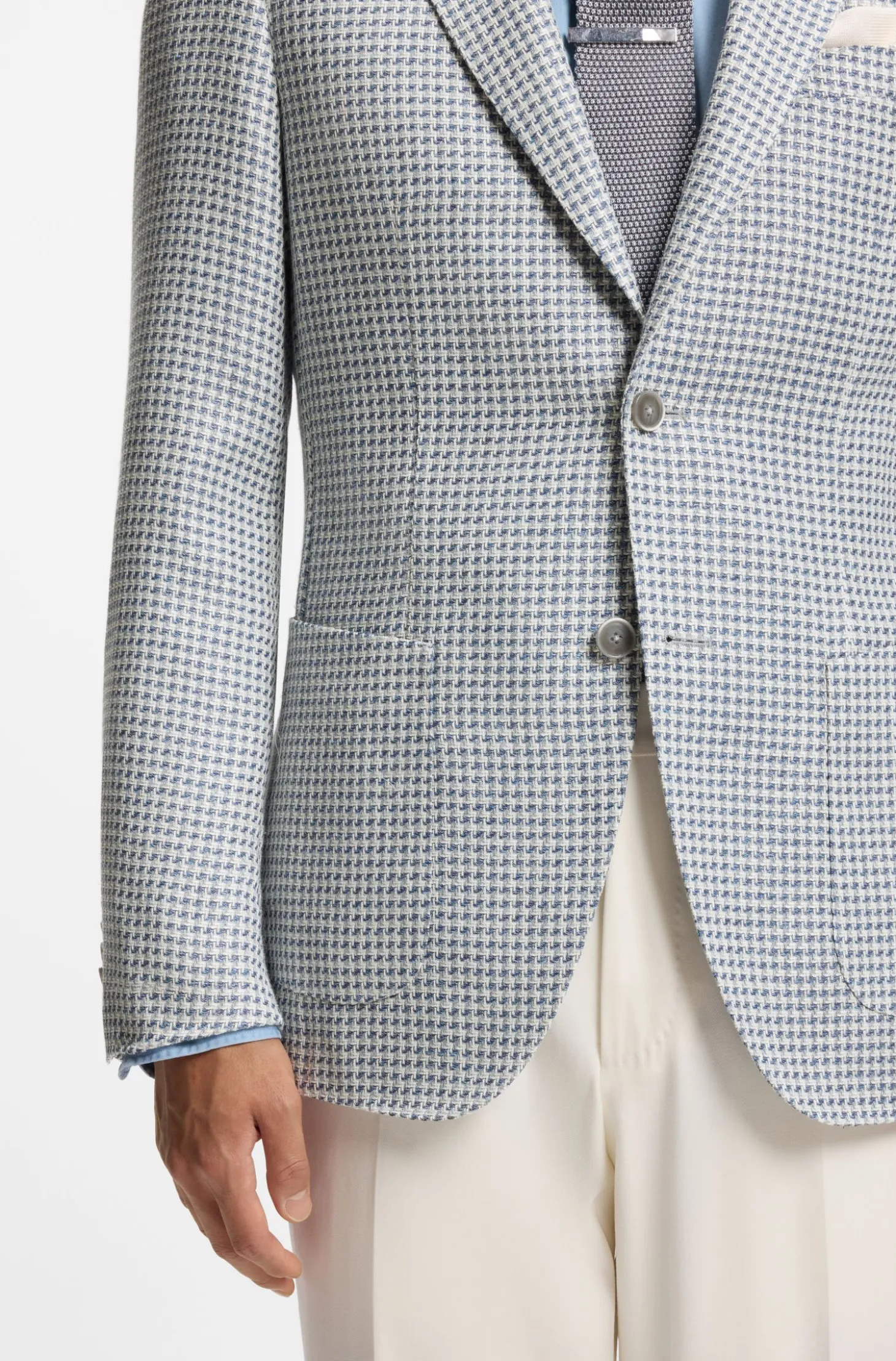 Slim-Fit Sakko aus Leinen-Mix mit Seide und Baumwolle