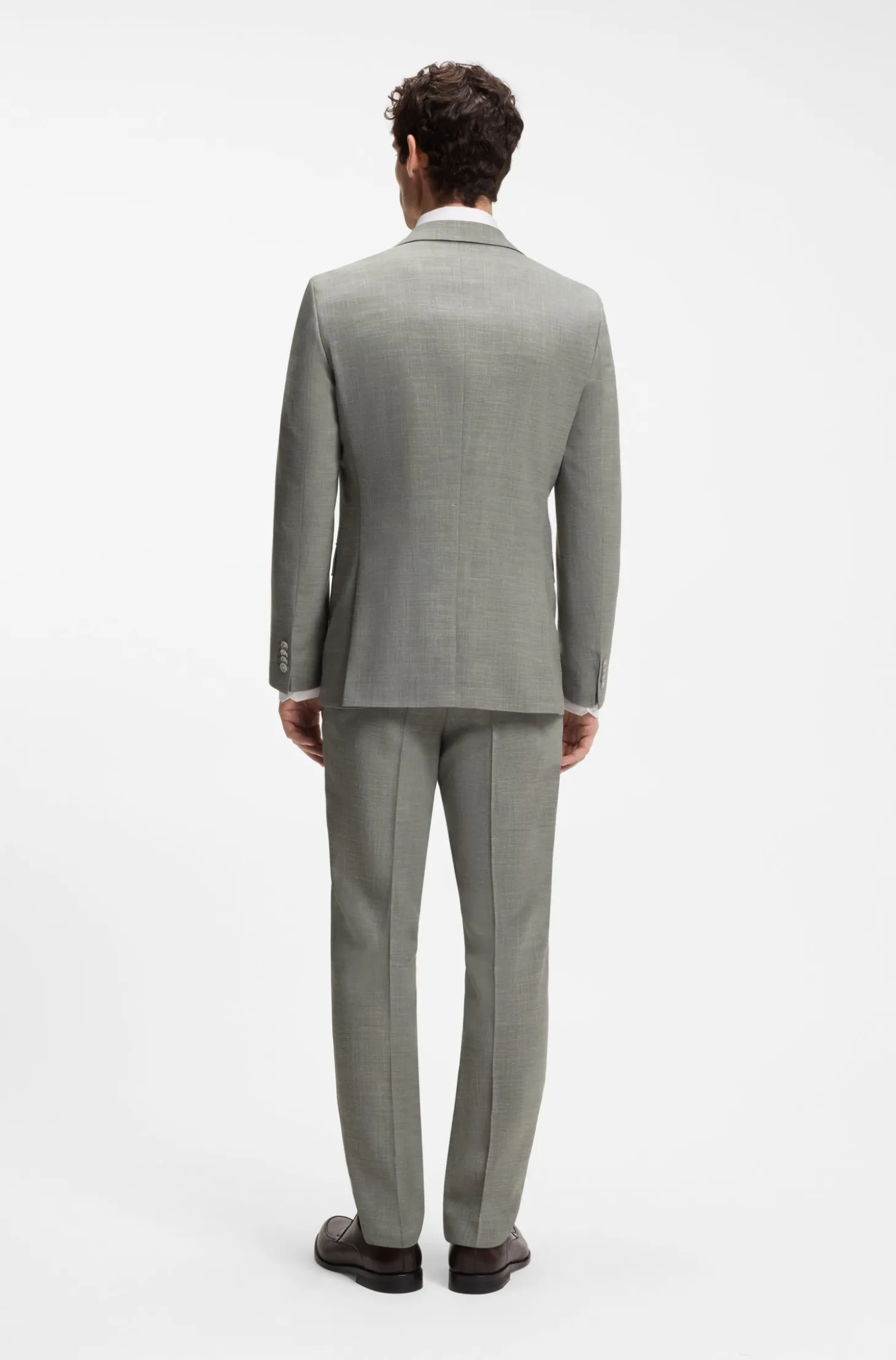Slim-Fit Sakko aus meliertem Stretch-Gewebe