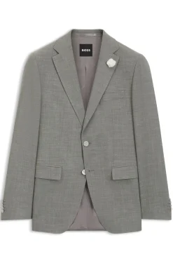 Slim-Fit Sakko aus meliertem Stretch-Gewebe