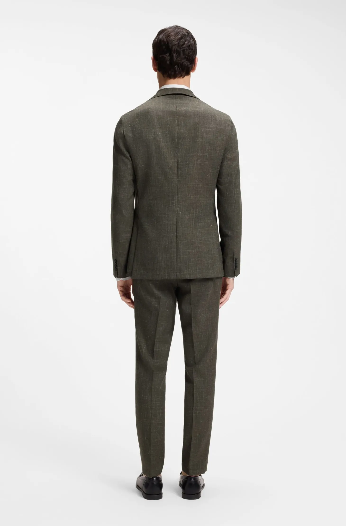 Slim-Fit Sakko aus Schurwoll-Mix mit Leinen