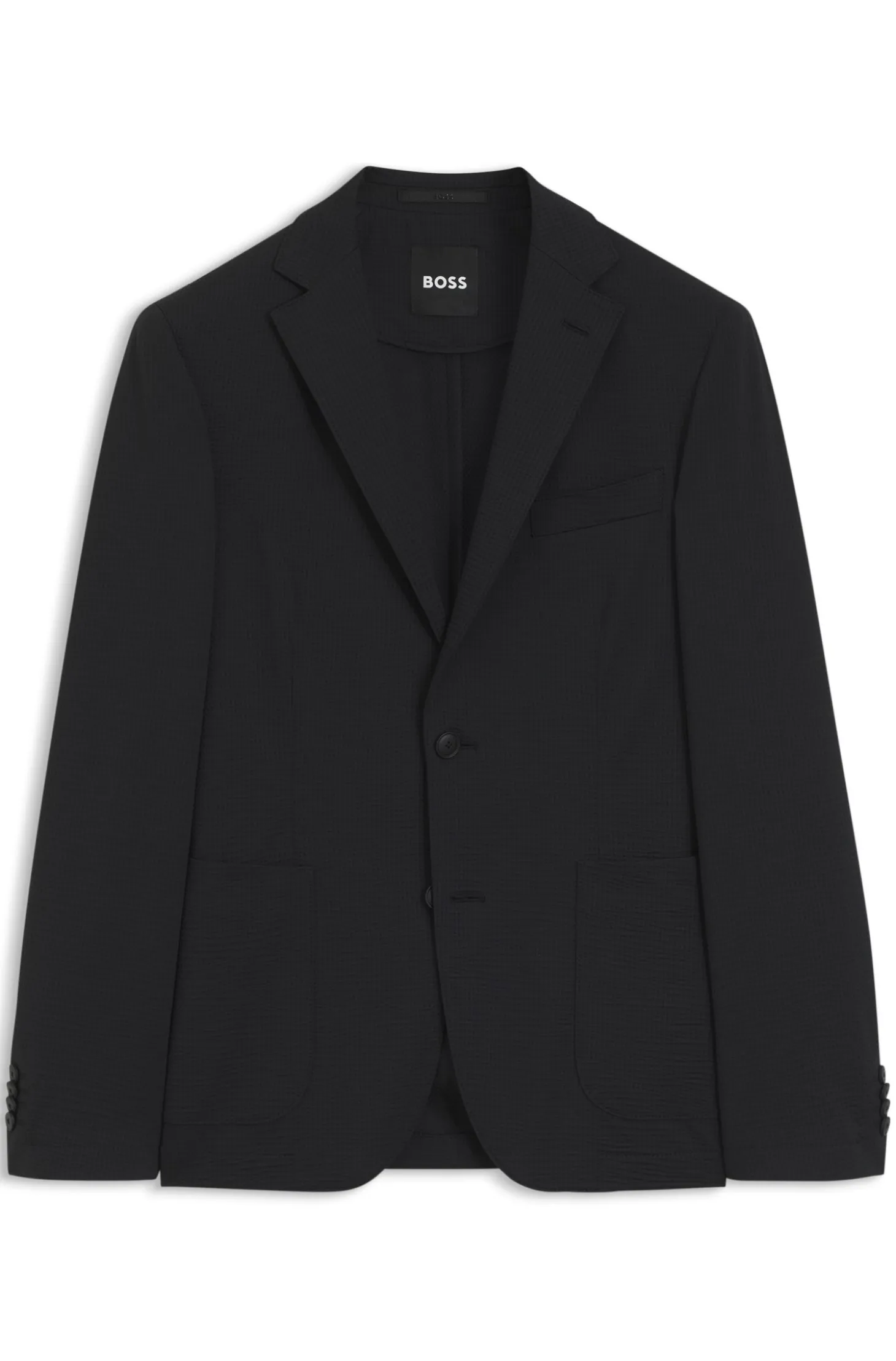 Slim-Fit Sakko aus Stretch-Seersucker