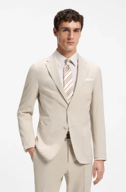 Slim-Fit Sakko aus Woll-Mix mit Seersucker-Struktur