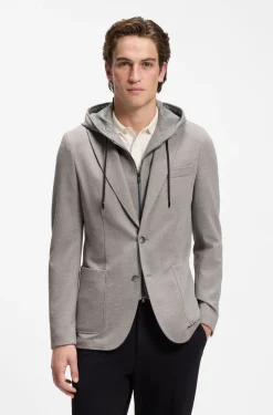 Slim-Fit Sakko mit integriertem Hoodie