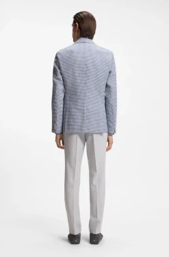 Slim-Fit Sakko mit Pepita-Hahnentritt-Muster