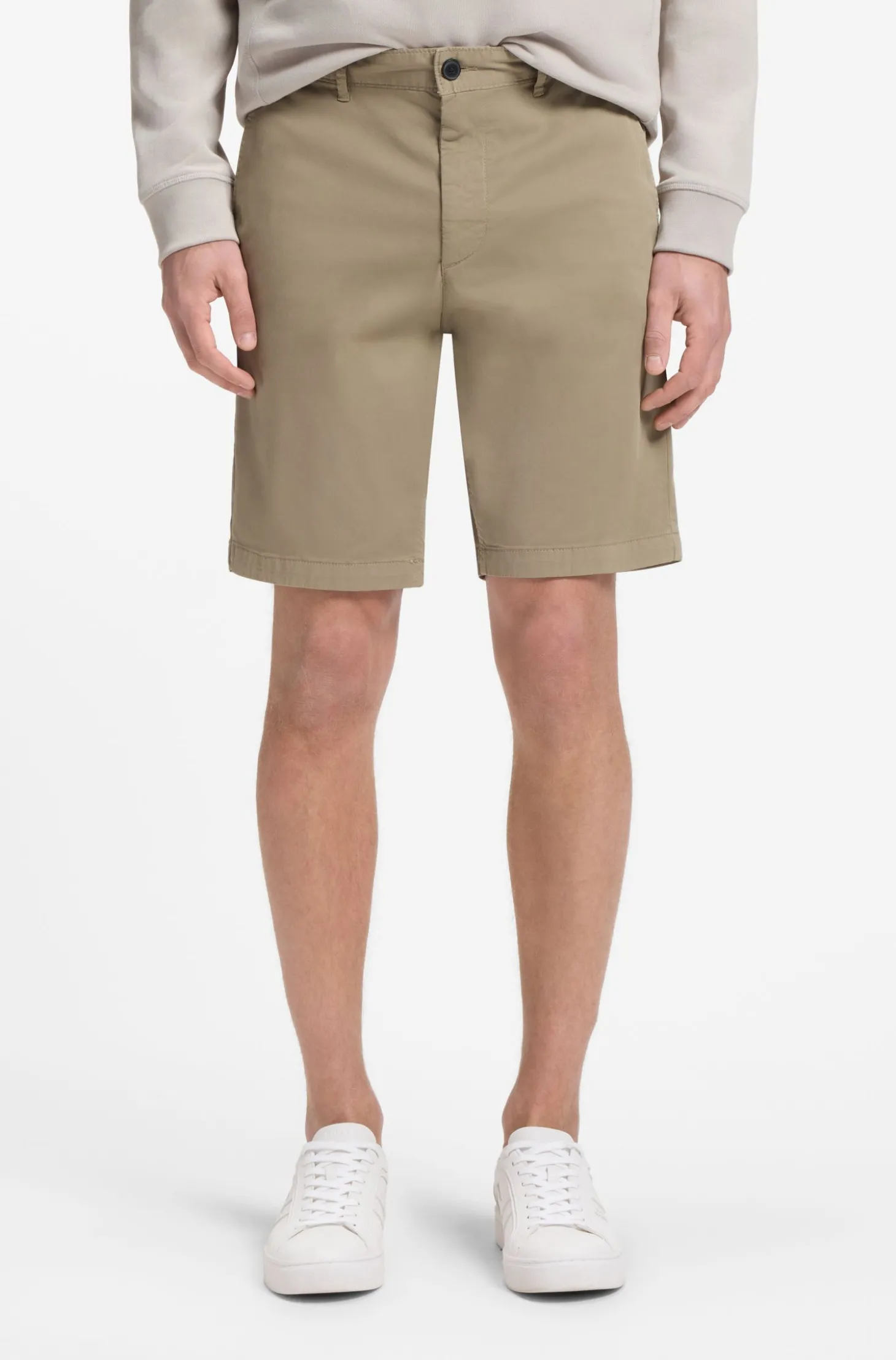 Slim-Fit Shorts aus elastischem Baumwoll-Twill