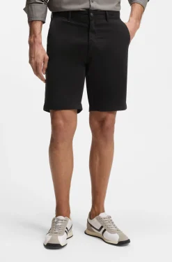 Slim-Fit Shorts aus elastischem Baumwoll-Twill
