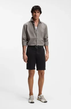 Slim-Fit Shorts aus elastischem Baumwoll-Twill