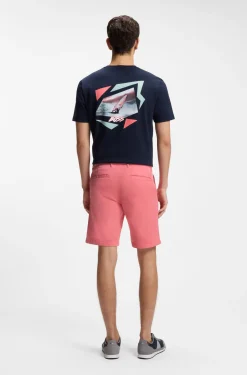 Slim-Fit Shorts aus elastischem Baumwoll-Twill