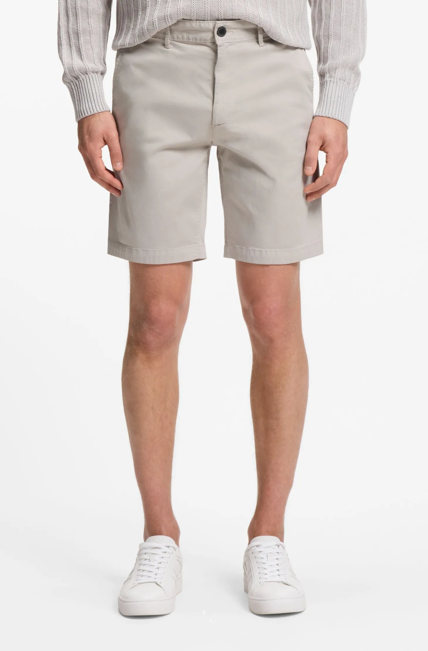 Slim-Fit Shorts aus elastischem Baumwoll-Twill