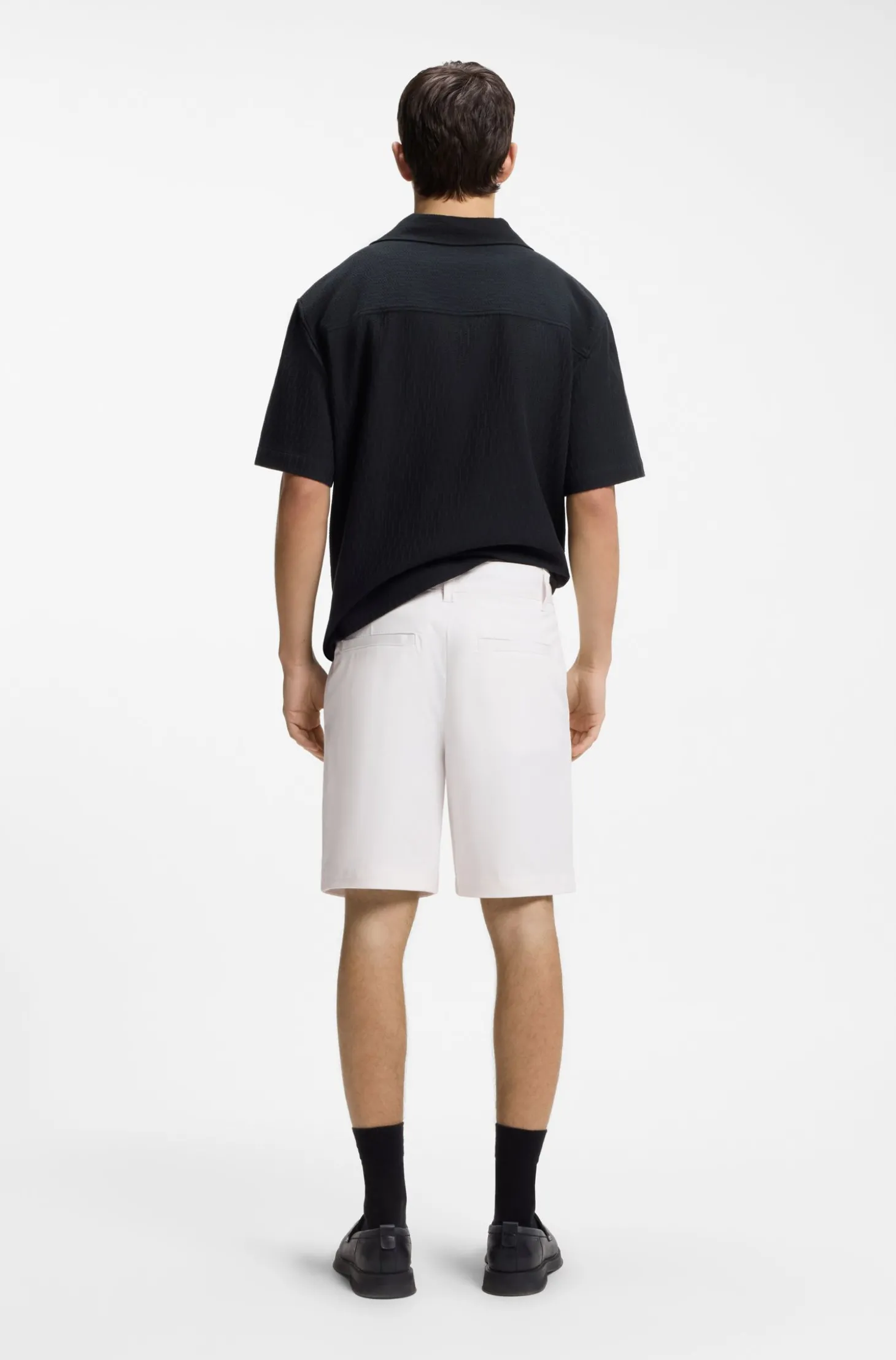 Slim-Fit Shorts aus merzerisierter Stretch-Baumwolle