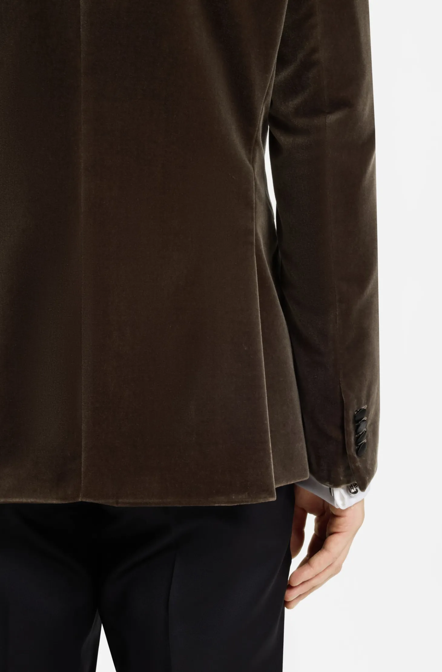 Slim-Fit Smoking-Jackett aus Baumwoll-Samt