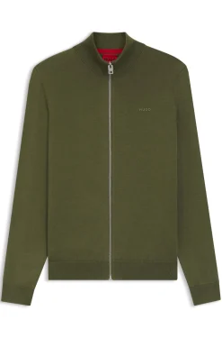 Slim-Fit Strickjacke aus Baumwolle mit Logo-Detail