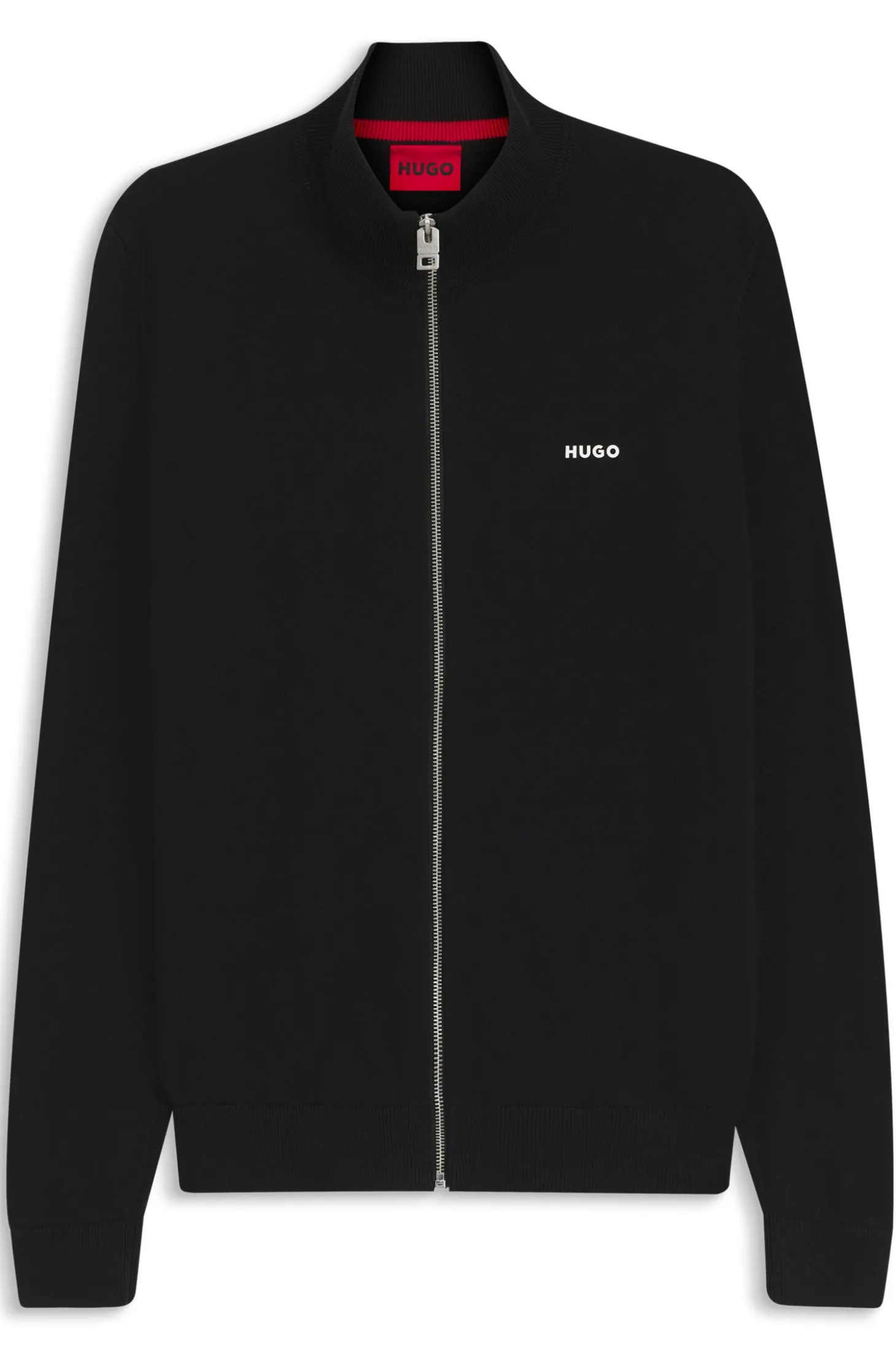 Slim-Fit Strickjacke aus Baumwolle mit Logo-Detail