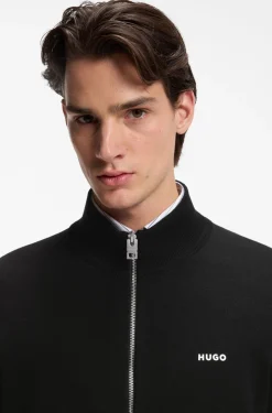 Slim-Fit Strickjacke aus Baumwolle mit Logo-Detail