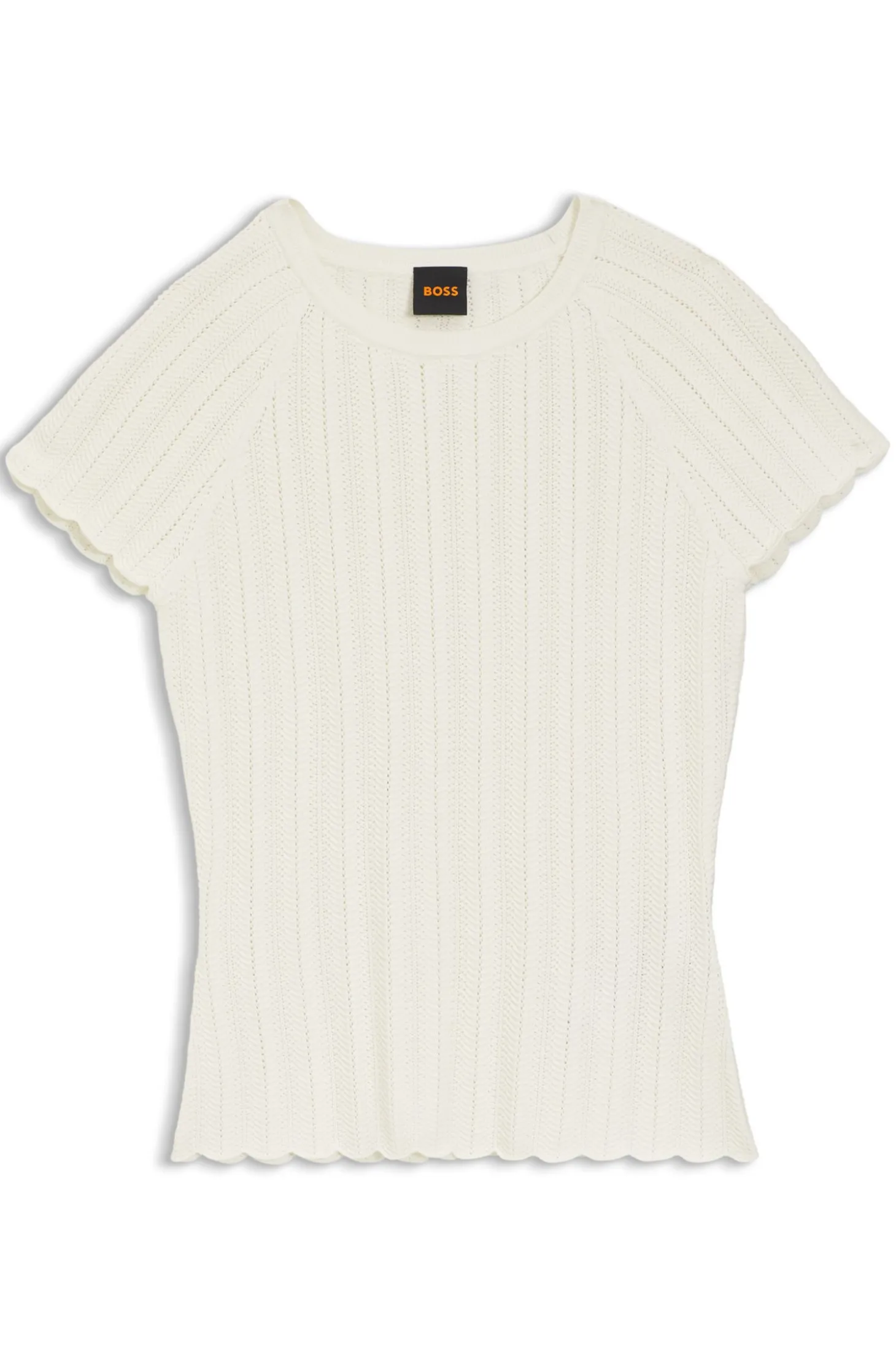 Slim-Fit Strickpullover mit Wellenstruktur
